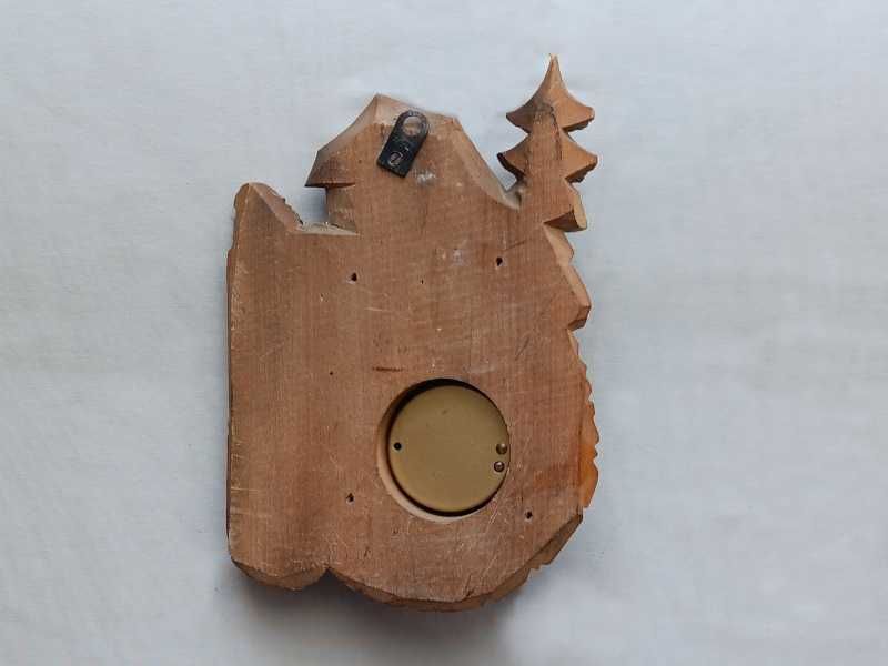 Немски барометър със термометър дърворезба / барометър - Fischer