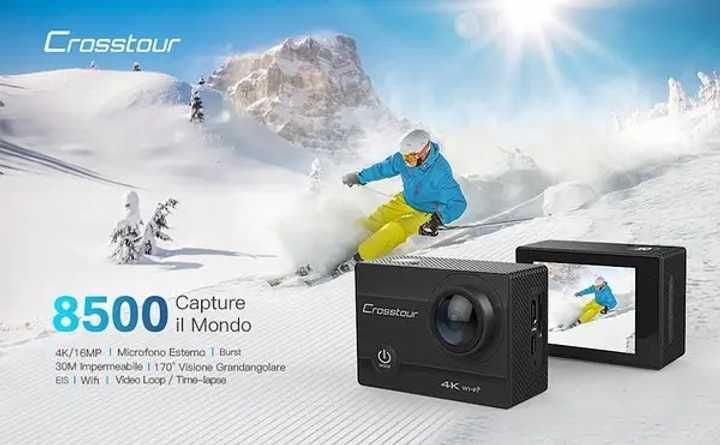 Екшън камера Crosstour CT8500 4K 20MP с аксесоари