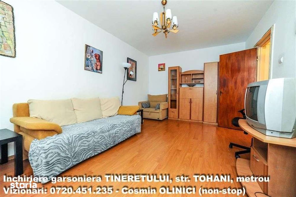 Inchiriere garsoniera TINERETULUI (Tohani), dec., metrou, pet friendly