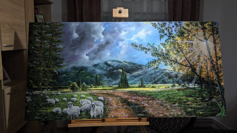 Pictură pe pânză în ulei 
Dimensiuni 1600X800
Pentru preț și mai multe