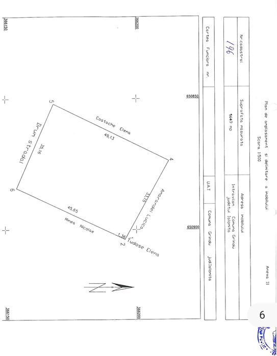 Teren intravilan 1649 m²
