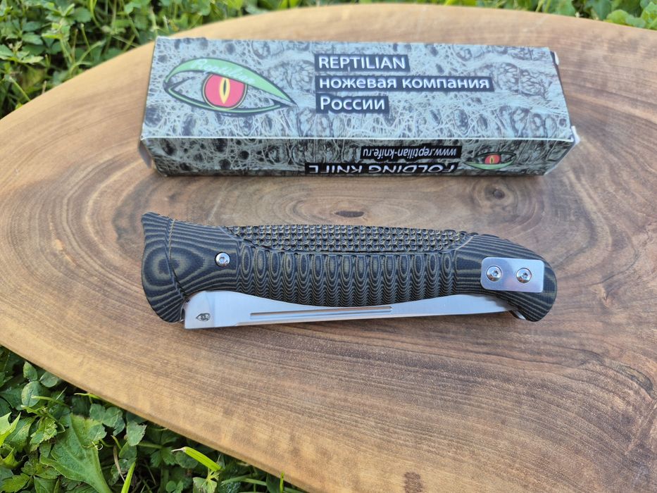 Руски сгъваем нож REPTILIAN,стомана D2,No1684

Описание:

• обща дъл