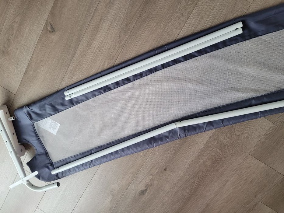 Vand protectie laterala pat, 150x42cm, gri, rabatabila