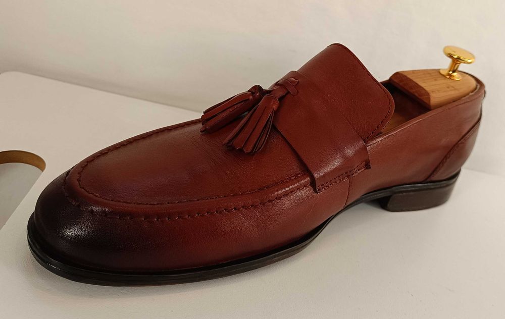 Pantofi loafer 42 tassel Lavoratione Artigianale piele naturala moale