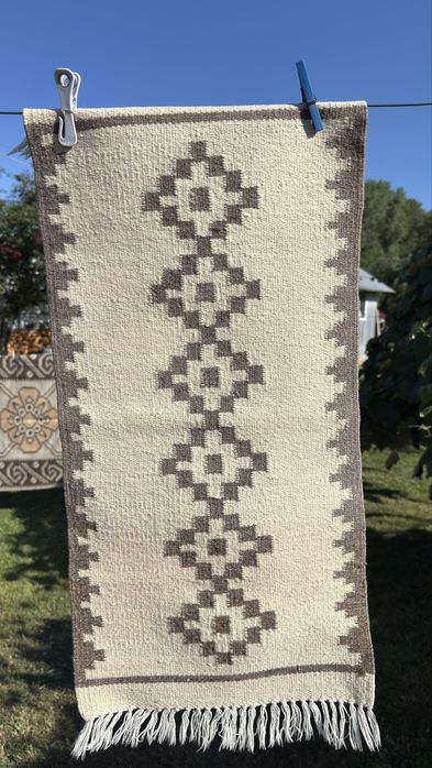 Covoraș din lână lucrat manual – 38 × 80 cm