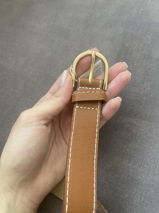 Нов кафяв колан Zara от изкуствена кожа размер 95 см