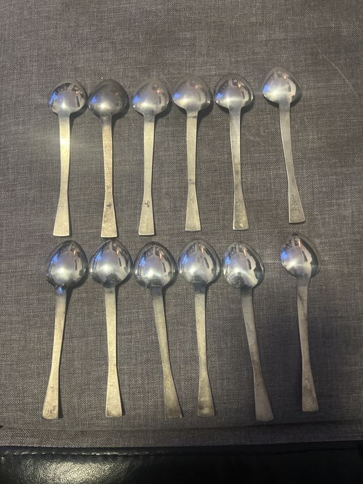 12 посребрени /позлатени чаени лъжици