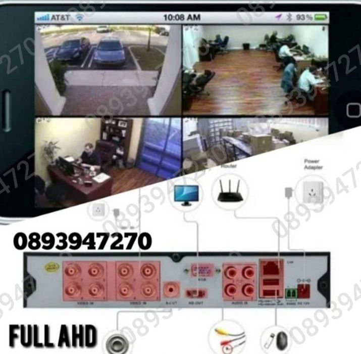 ПРОМО! Комплект 4 Камери за Наблюдение  5 Мегапиксела и 4 Канален DVR