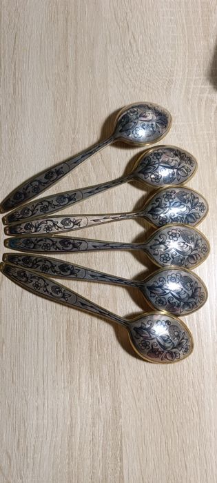 Серебряные ложки , комплект 6 шт