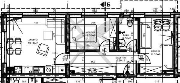 Тристаен апартамент в Христо Смирненски!