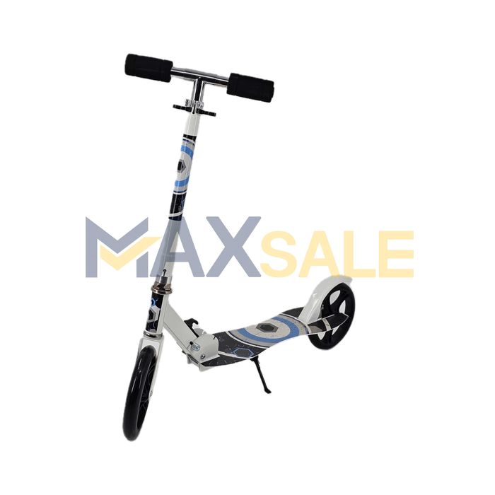 Детска тротинетка сгъваема скутер scooter бяла кръгове алуминиева