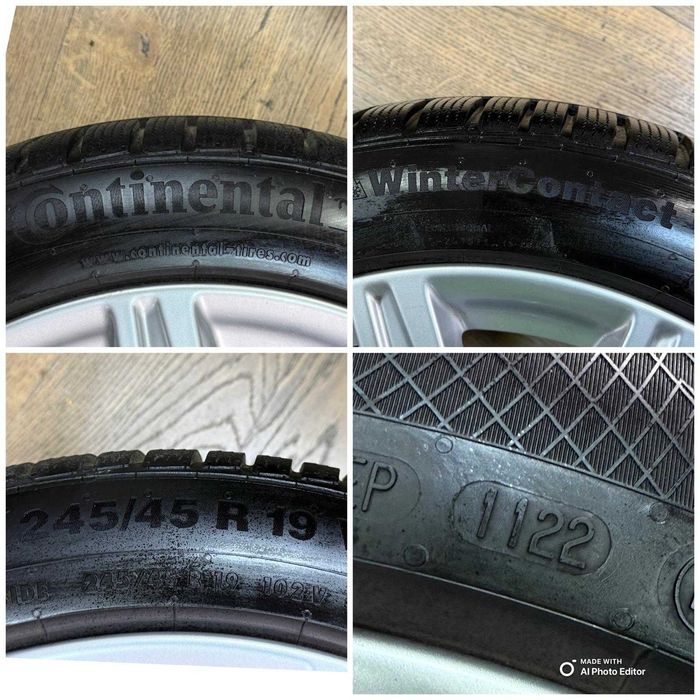 JANTE Audi 19 SET roti complete  Audi A6 A7 A8 Q5 cu anvelope 19 245 45 19 Continental 7mm