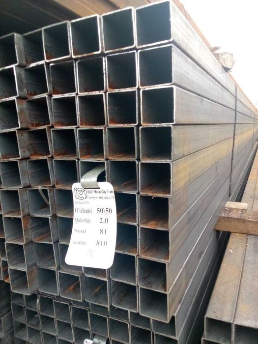 Профиль трубалар квадрат, туртбурчак профиллар барча размерлари мавжуд