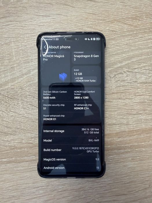 Honor magic 6 pro / Гаранция 14м. / Yettel / Пълен комплект + 3 кейса