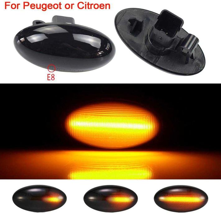 LED Динамични Бягащи Мигачи Peugeot 307 407 Citroen Пежо Ситроен C4