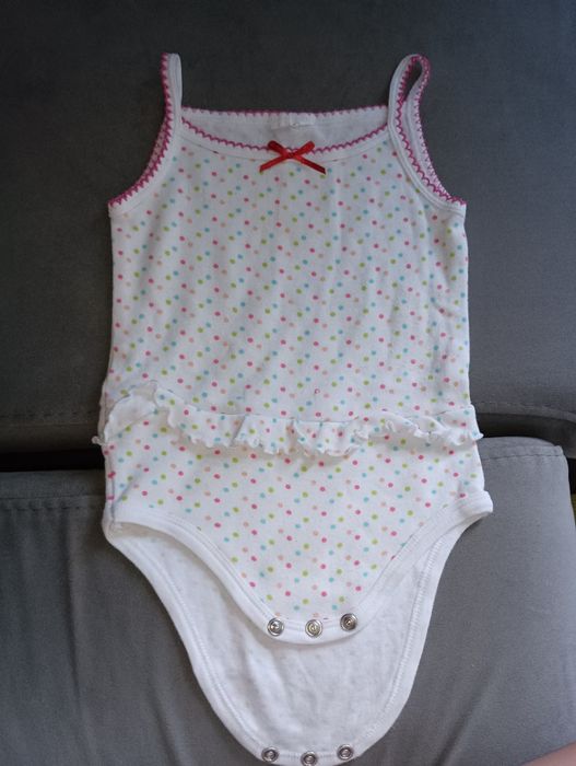 Бебешко боди-потник на шарени точици. 0-3м