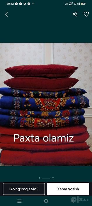 Makalatura metalon paxta ko'rpachalar