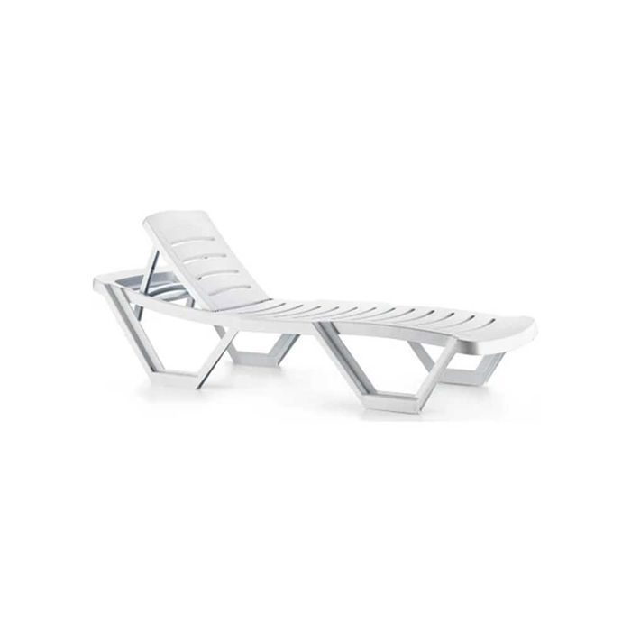 Sezlong de plaja alb rezistent