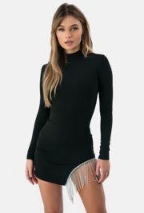 Черный Мини платье S