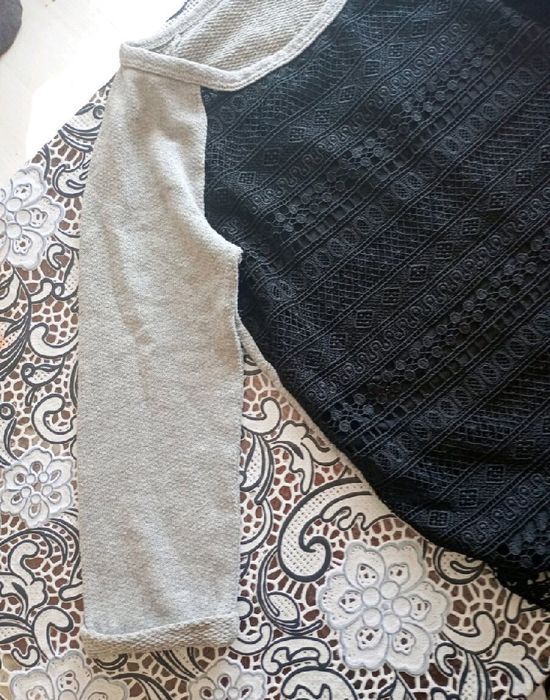 Черно сива блузка