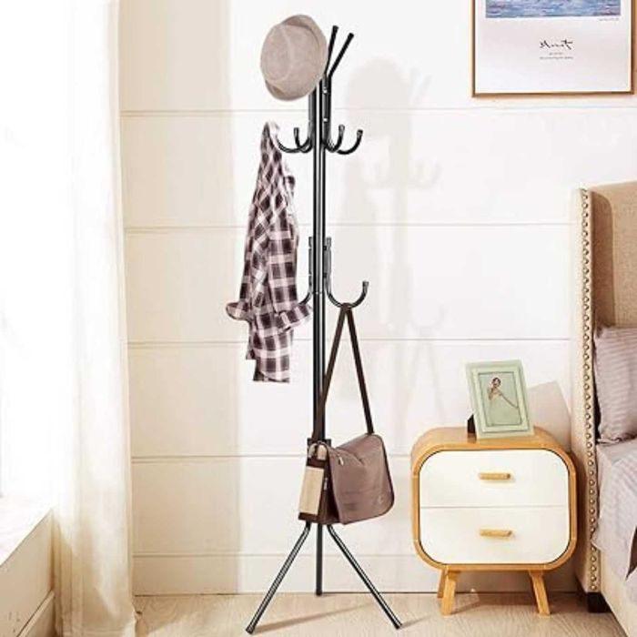 Закачалка за дрехи, метална, стояща, вертикална, 3 нива, 12 закачалки