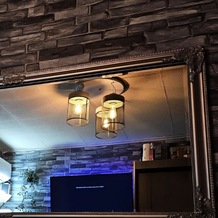 Lustră din beton / 3 becuri / Design modern - industrial / Preț fix !