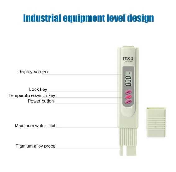 Тестер за вода tds тдс 3 измерване на качество чистота соленост