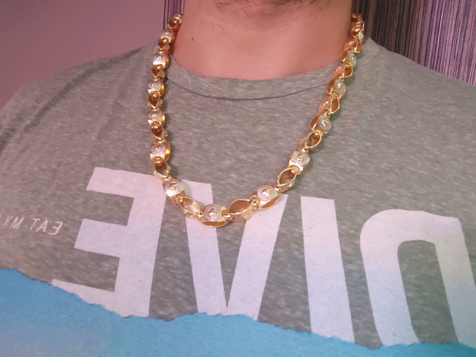 Lanț și brățară placate cu aur 18k model versace