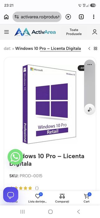 Instalez windows 10 cu licența