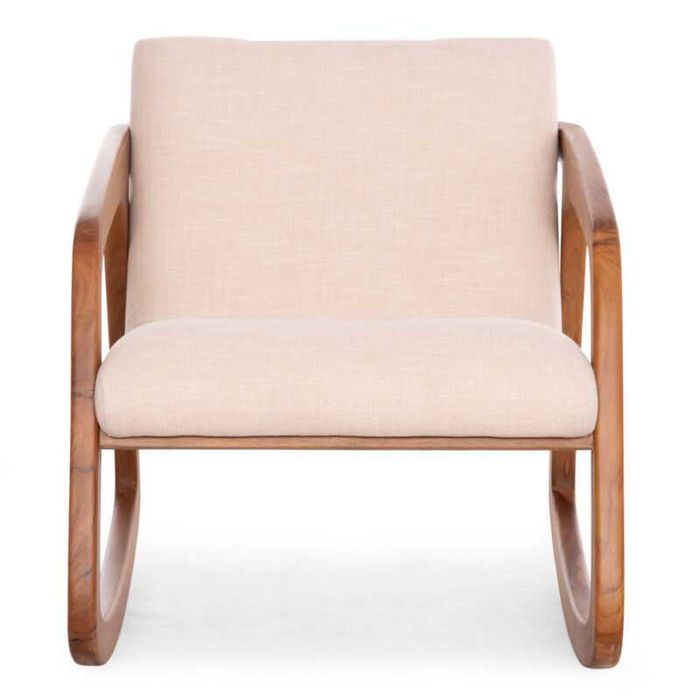 Люлеещ се стол, SM9965, Бял, Текстил, 61х87х73см.