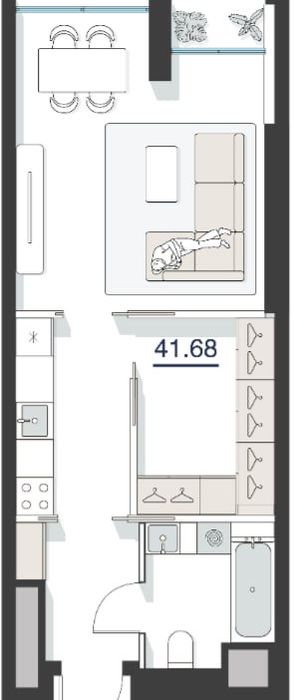 ПРОДАЁТСЯ КВАРТИРА ЖК Nest One 41,68м2 12-этаж Вид на Хилтон