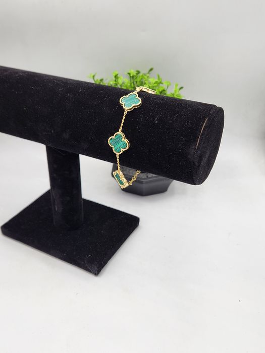 Hope Amanet P11-Bratara din aur galben 14K cu trifoi verde/ 7.75g