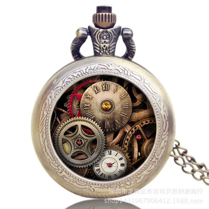 Карманные кварцевые часы на цепочке с крышкой. Отличный Подарок.