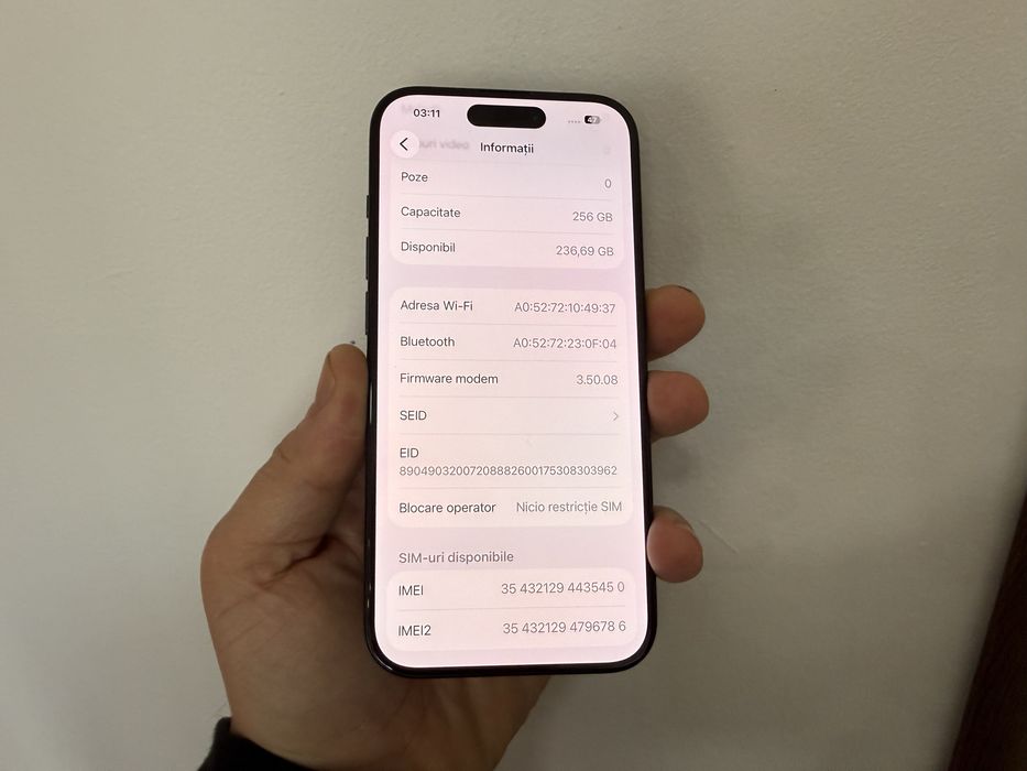 Iphone 15 Pro, 256GB, Blue Titanium