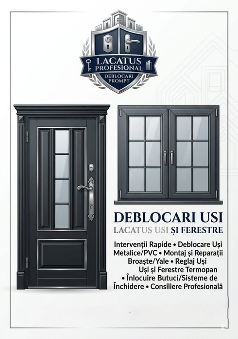 Reparatii usi /Deblocari Usi /Ferestre/Lacatus Usi/Plase insecte/Yale Usi