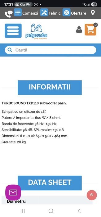 Bași Turbosound txd-118