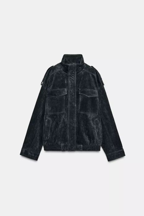 Jaceta/geaca piele intorsa naturala Zara (YSL) masura L