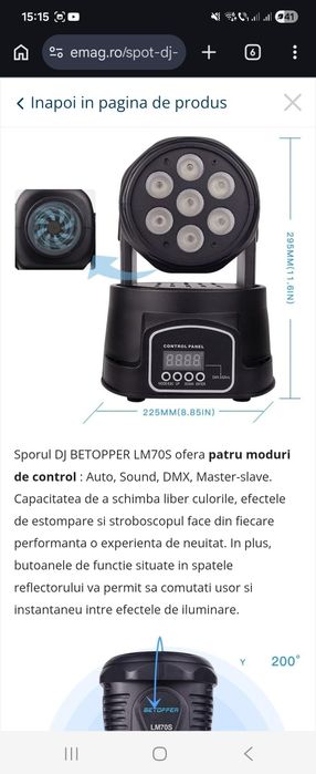 Proiector lumini RGB Betopper LM70S