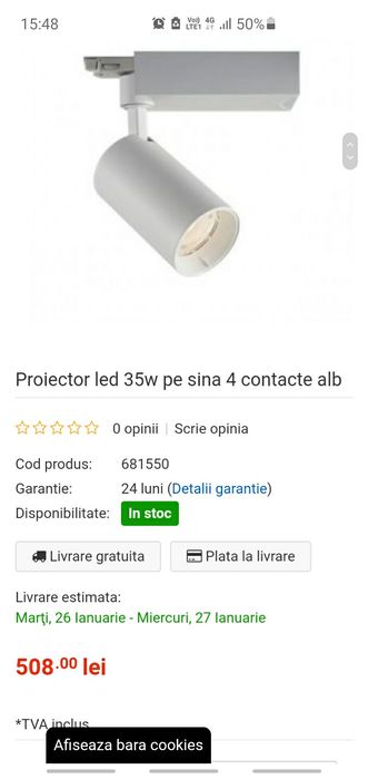 Set Proiectoare LED 30 w pe sina Iluminare Magazin/Frizerie/Cafenea