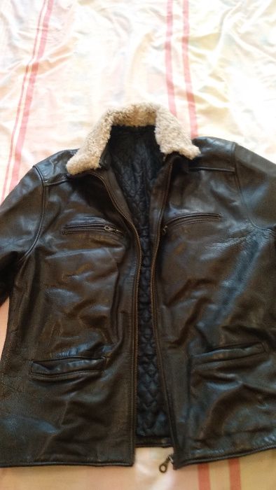 Мъжо яке-естествена кожа XL