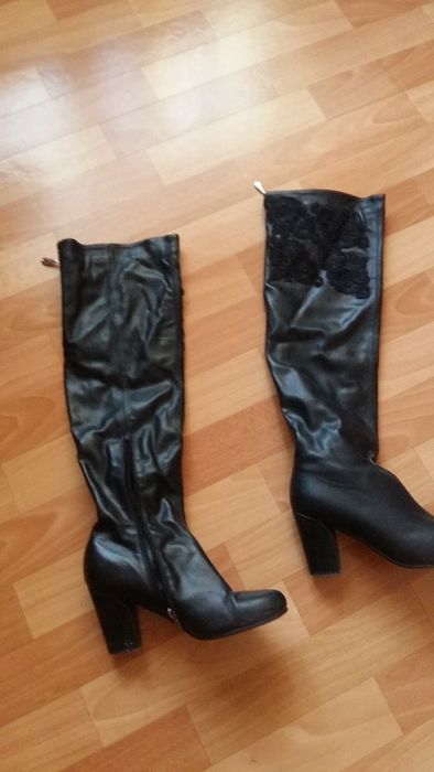 Cапоги ботфорты на каблуке