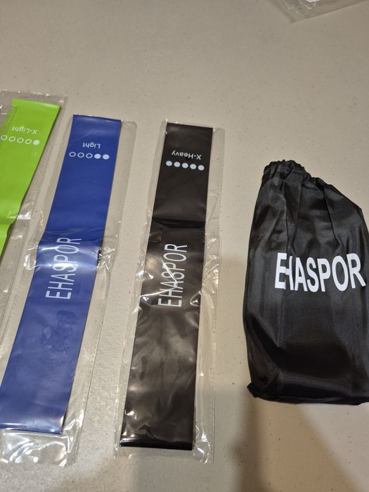 Комплект от 5 ластика EHASPOR за тренировки, йога и пилатес, еластични