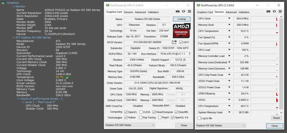 ТОП състояние Видео карта GPU GIGABYTE RX 580 GAMING 8GB GDDR5