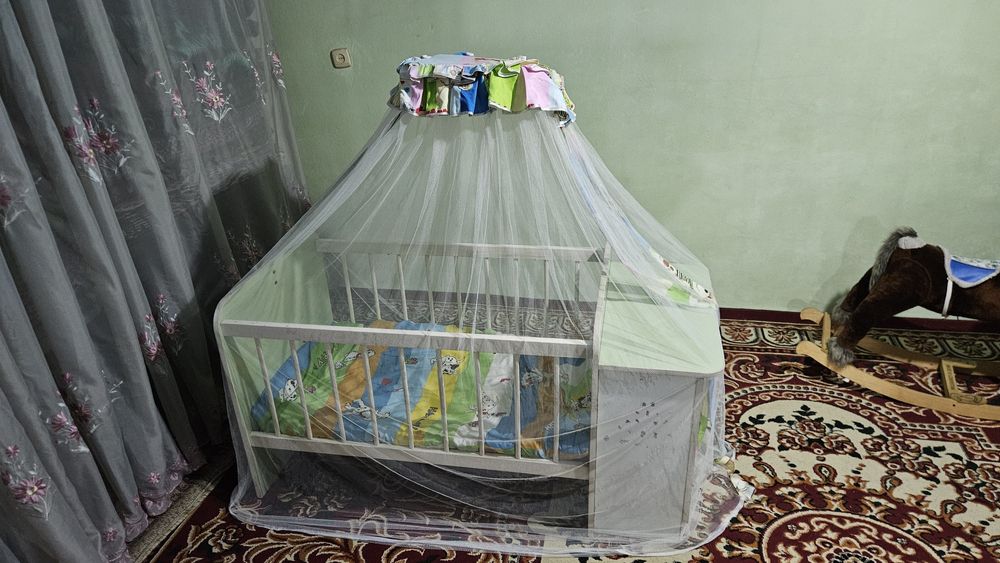 Детский кровать, манеж парка ва бешикчаси, тумбочки бор