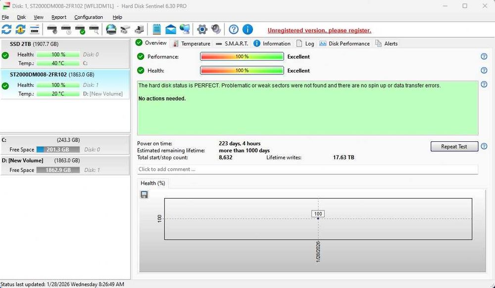 HDD Seagate BarraCuda 2TB, 256 MB cache, SATA III Desktop.