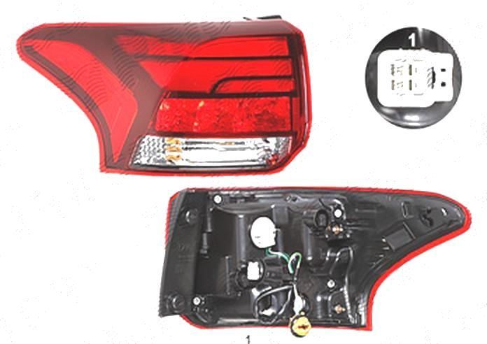 Lampa spate, stop Mitsubishi Outlander (Gg/Gf), 05.2015-, spate, stanga/dreapta, exterioara; LED+PY21W; fara suport bec, TYC