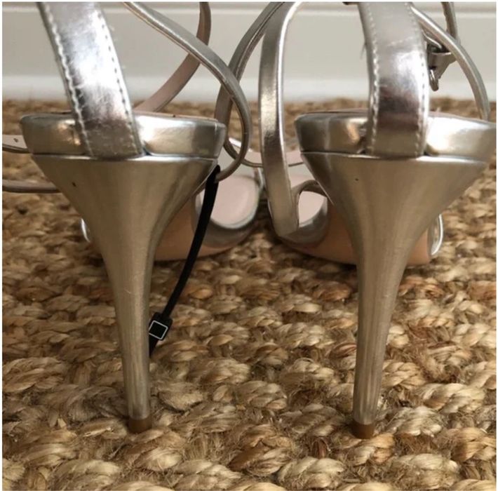 Сребърни сандалки Zara