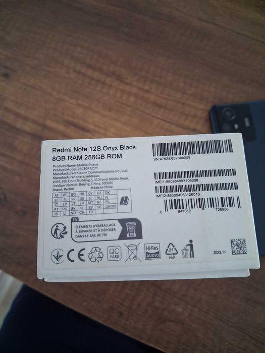 Redmi note 12s onyx black 256gb