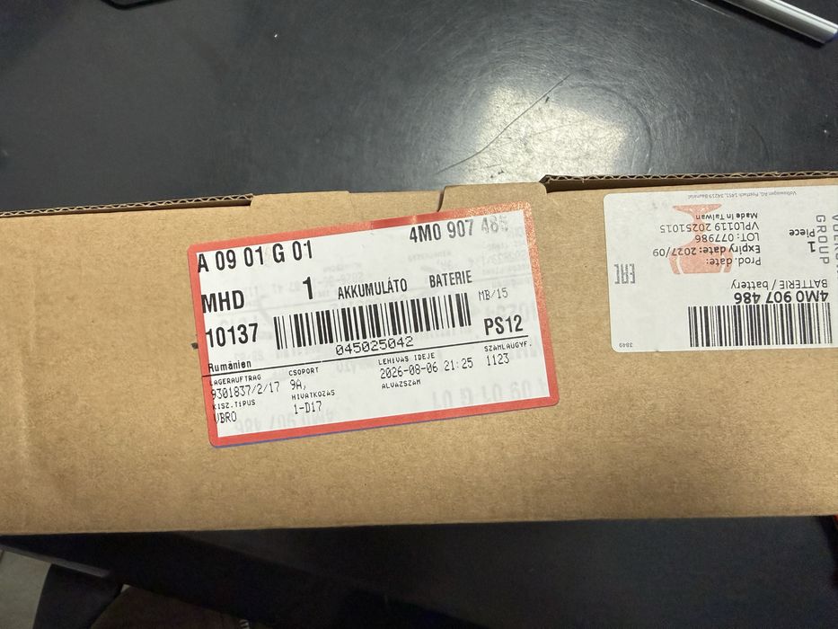 Baterie SOS 4M0907486 Audi A4 A5 A6 A7 A8 Q5 Q7 Q8 Urus Bentayga
