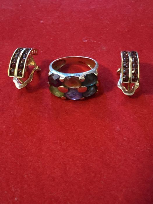 Vand set inel +cercei aur+ lantisor cu pandantiv